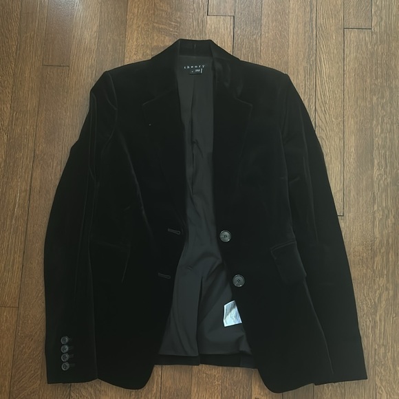 Theory black velvet slim fit blazer - Picture 3 of 4